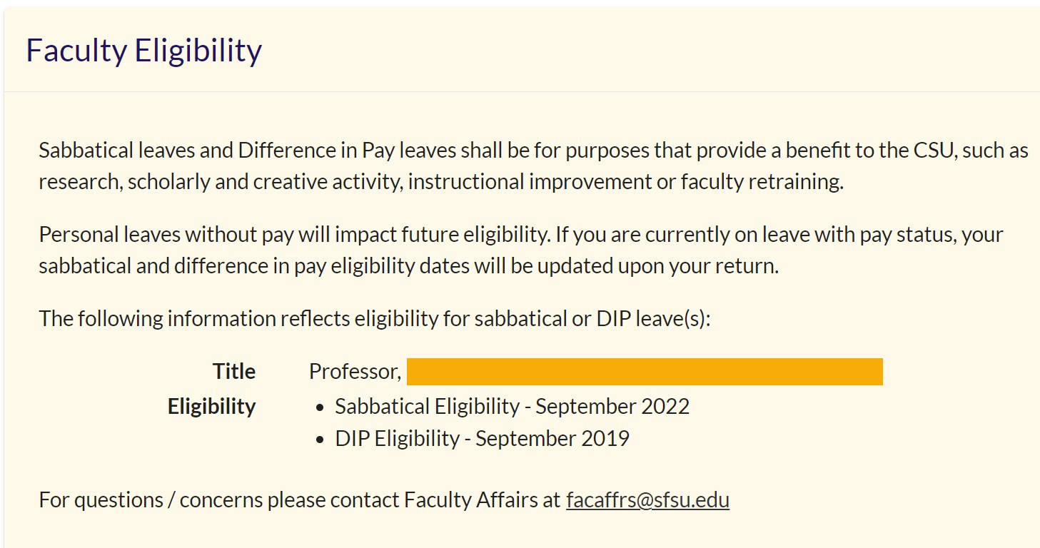Scroll down to the “Faculty Eligibility” section. 