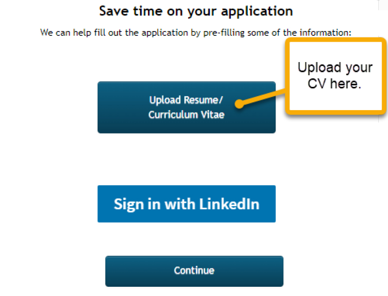 screen capture upload your CV